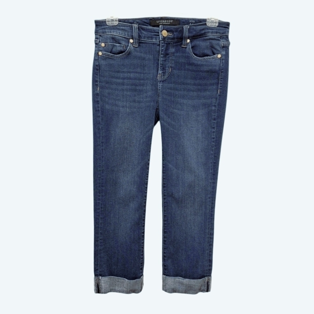 Liverpool The Crop Cuffed Jeans Mid-Rise 4 Petite 27"